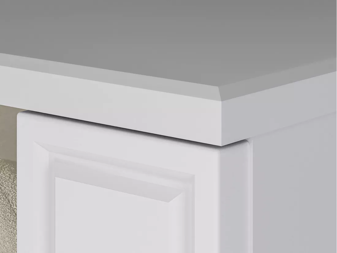 Vitrine haute - 4 porte - blanc avec pieds dorés - DARRBY