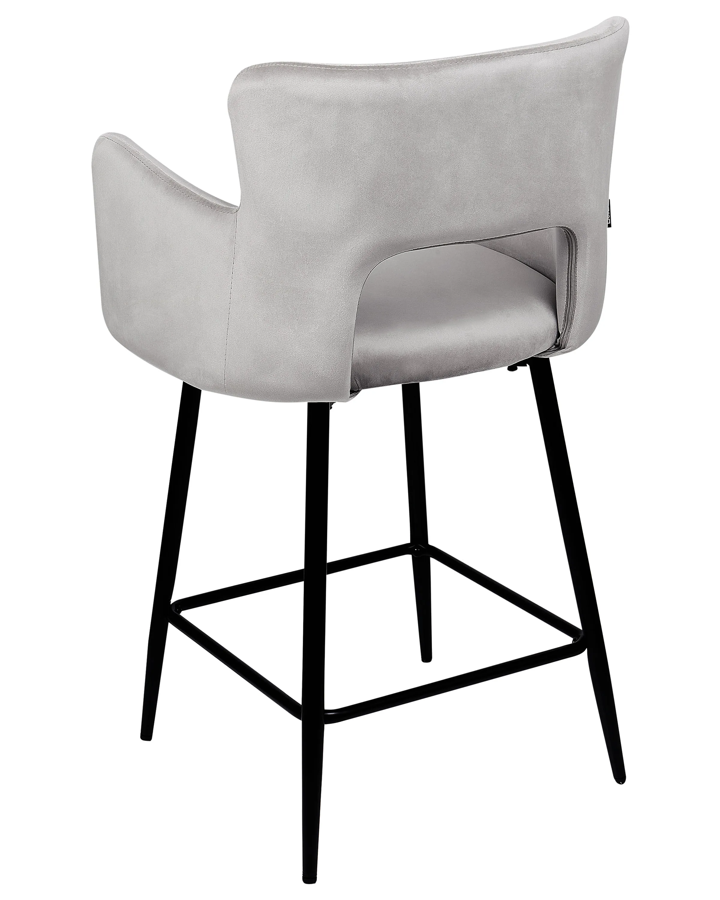 Set van 2 barstoelen SANILAC Fluweel Lichtgrijs