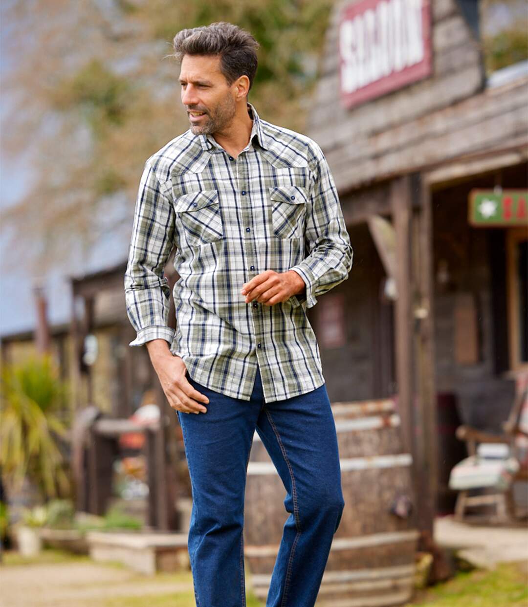 Chemise Popeline à Carreaux Country
