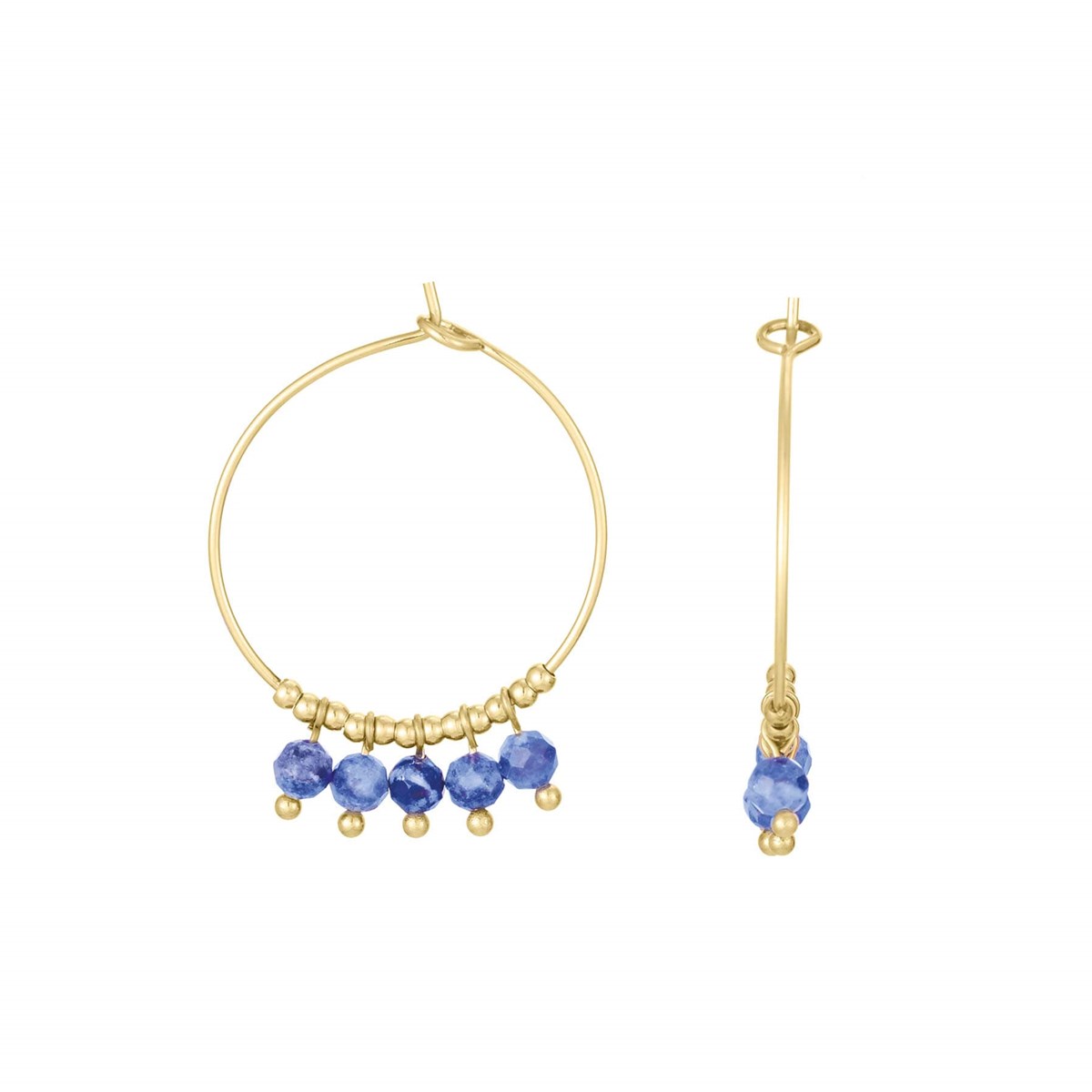 Boucles Ika Lapis Lazuli dorée