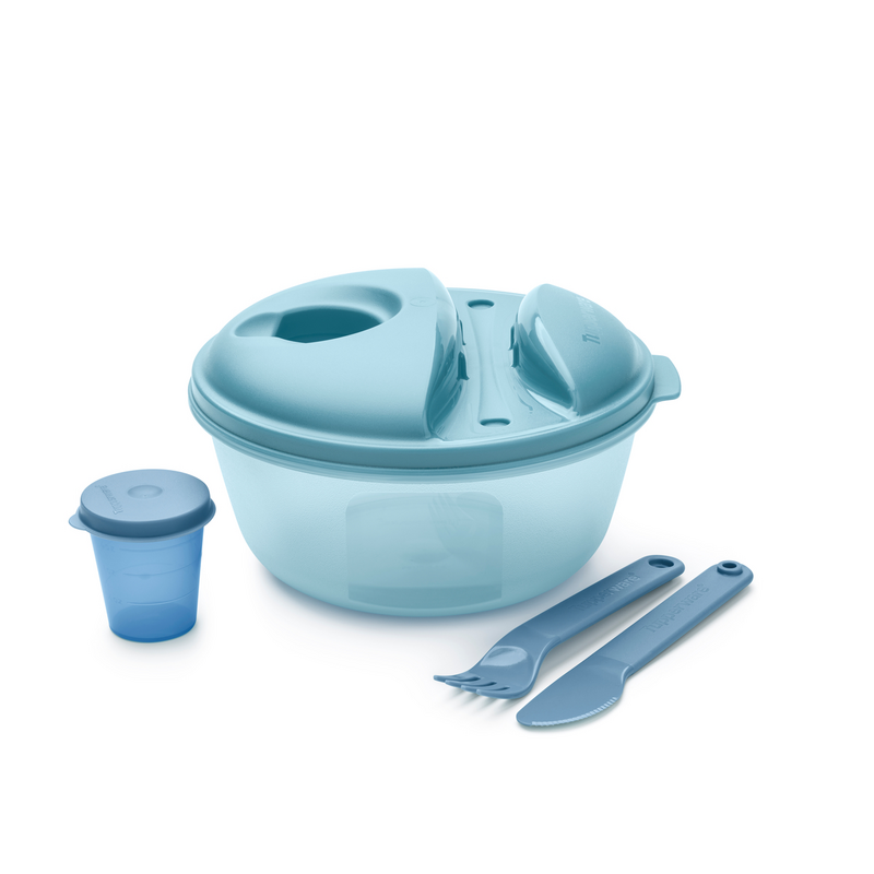 Salat to go Salat, Besteck, Dressing: Lunchbox zum separaten Transportieren