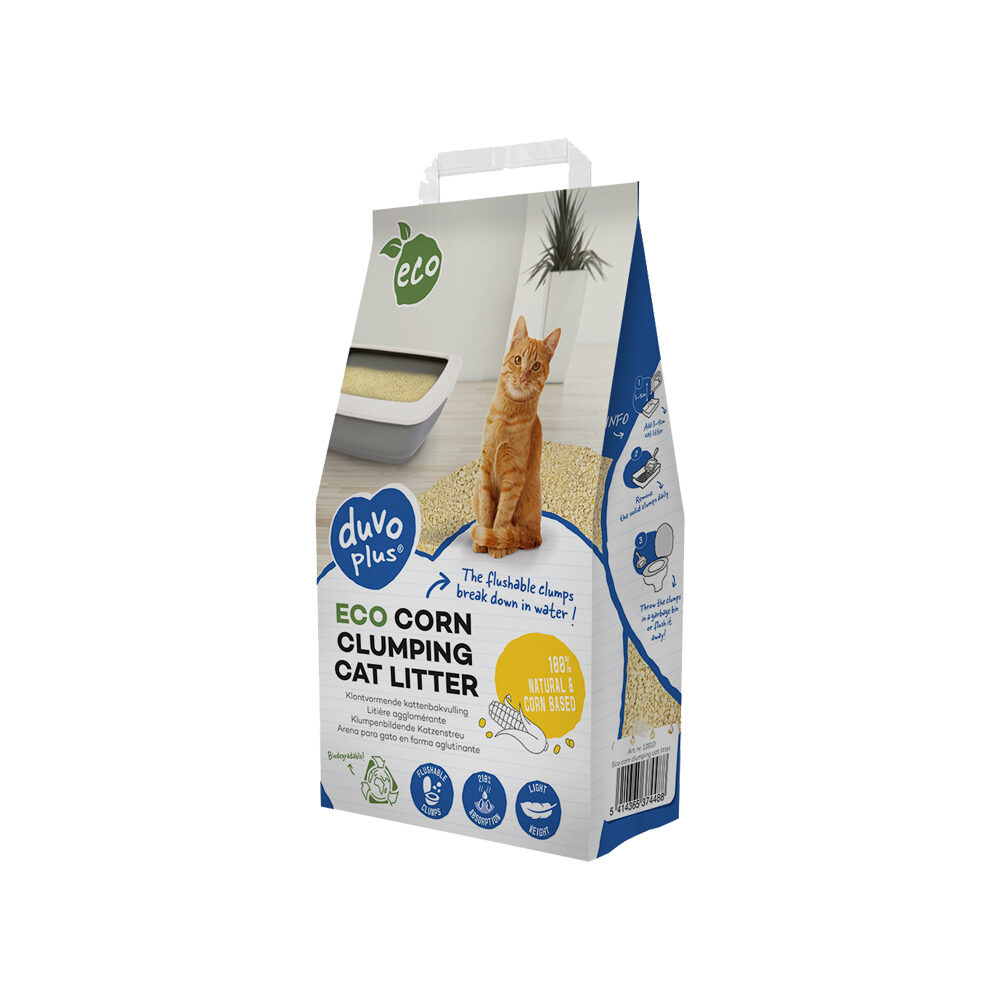 Duvo+ Eco Maïs Klontvormende Kattenbakvulling
