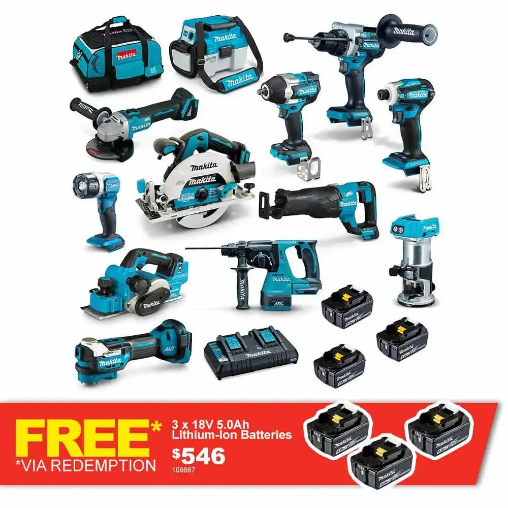 18V BRUSHLESS 12 PIECE 3 X 5.0AH COMBO KIT DLX1202TX1