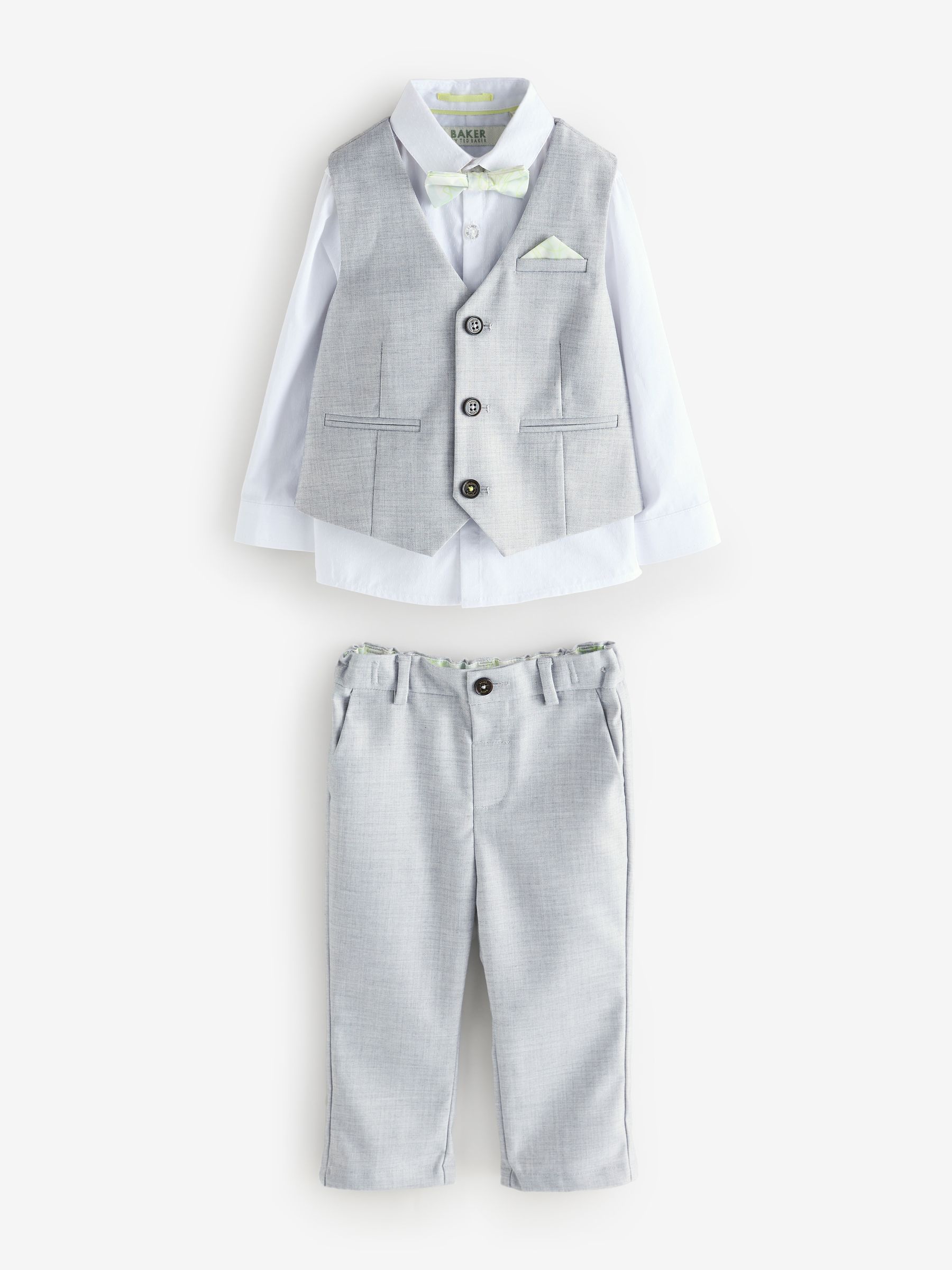 Grijs - Baker by Ted Baker set van gilet, overhemd en broek