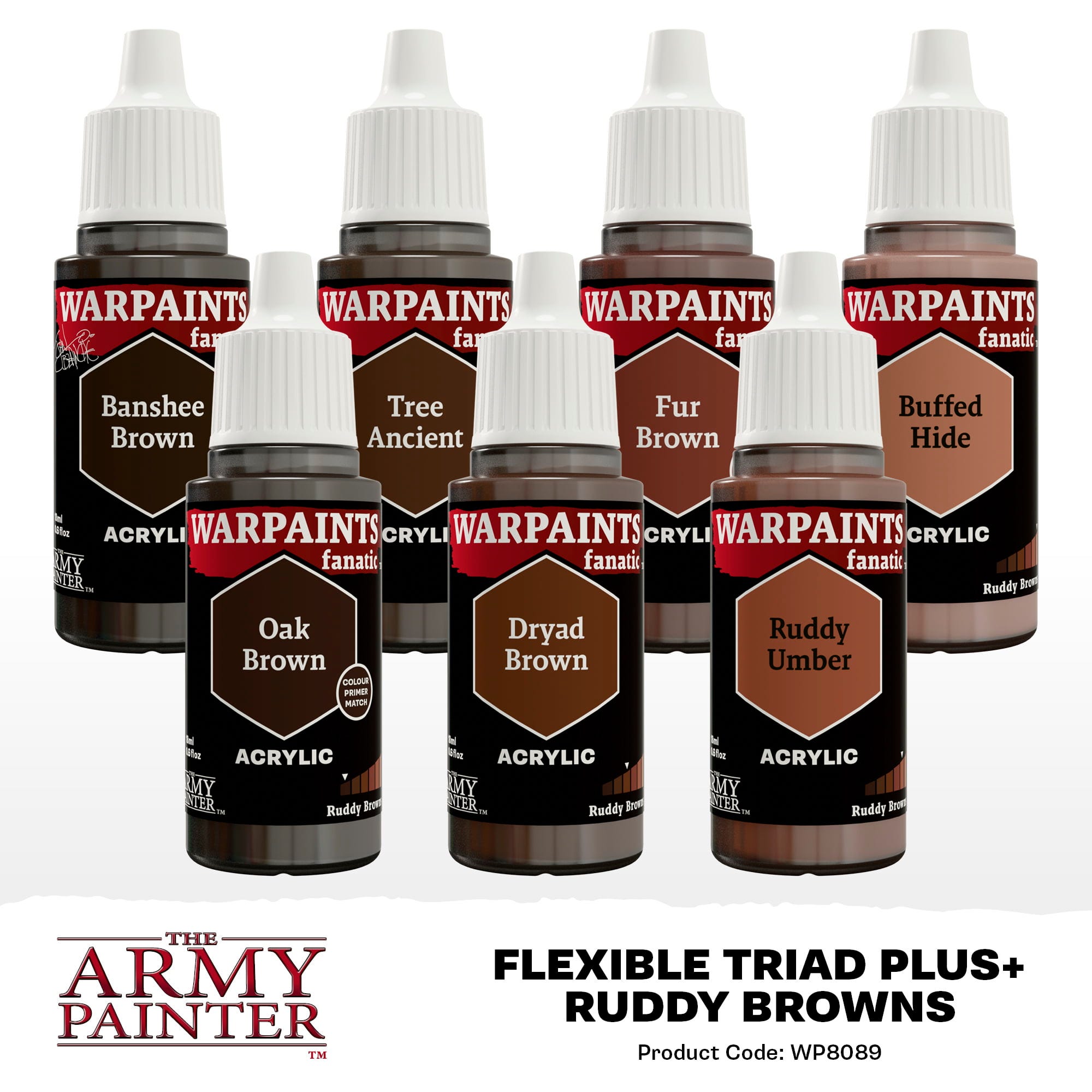 The Army Painter  Warpaints Fanatic: Ruddy Browns Flexible Triad PLUS+    Erdige Tiefe mit Charakter