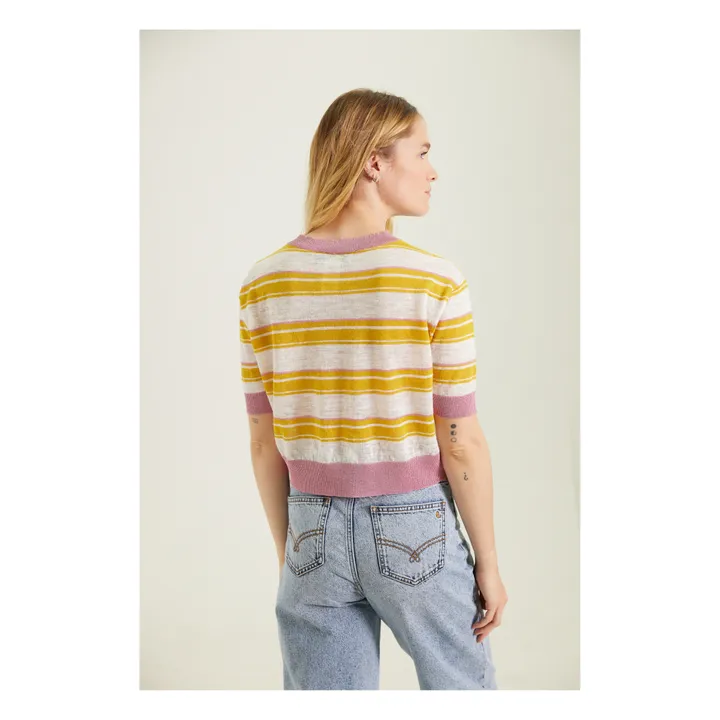 Tinsels Top Maille Adèle Lin | Jaune