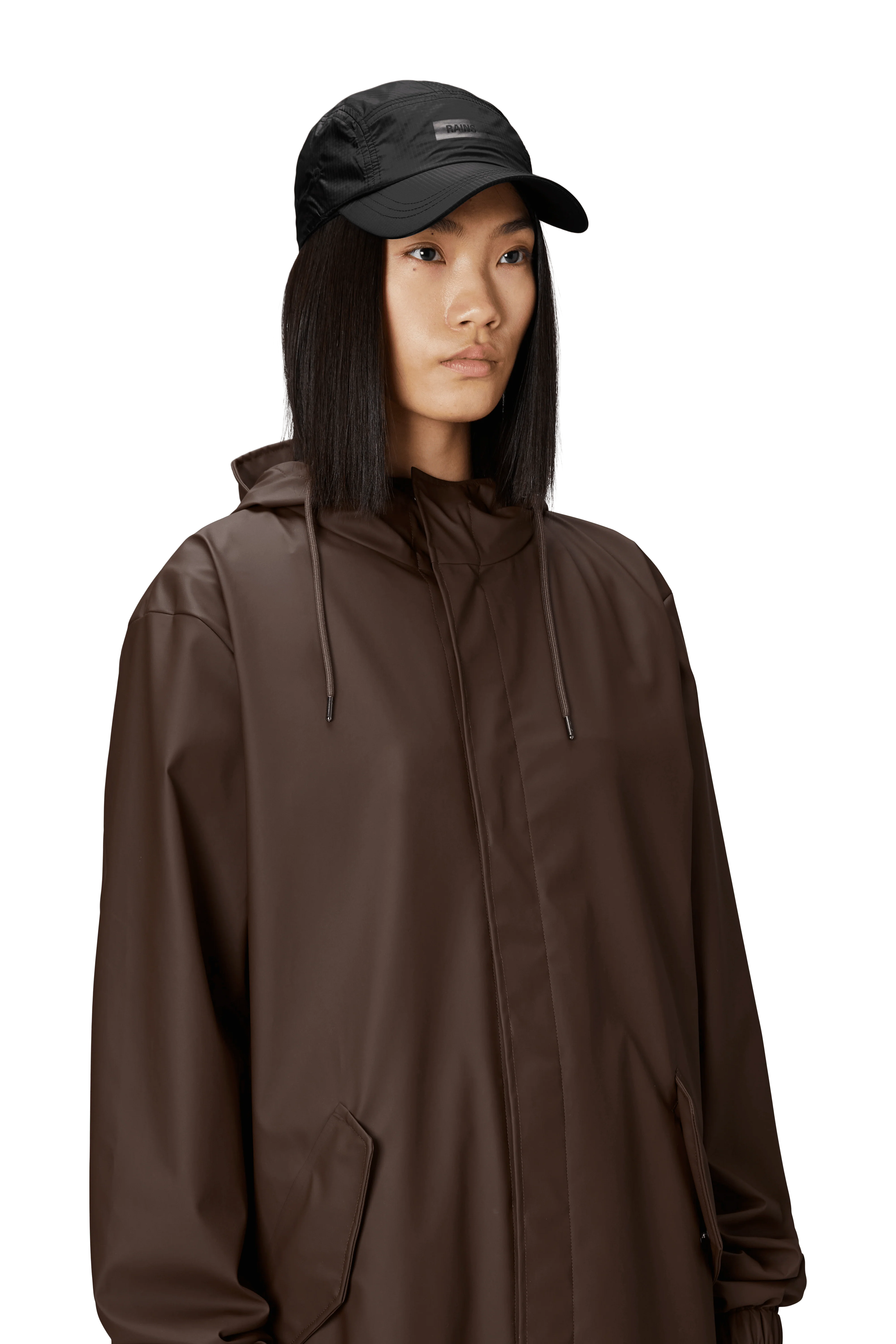 RAINS  5 Panel Ripstop kasket - sort
