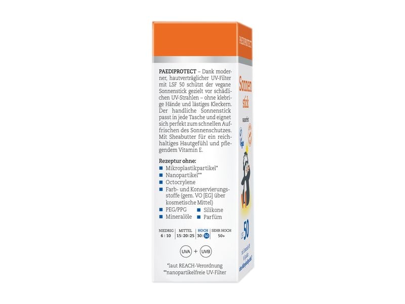 Paediprotect Sonnenstick LSF 50, 20g Stick mit pflegenden Inhaltsstoffen