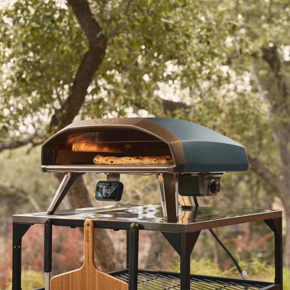 Ooni Koda 2 Pro 18' Gas Pizzaofen – Schieferblau – Pizzaofen Gas mit 2 Kochzonen – Kompakt & Tragbar Pizza Ofen – Perfekt für Neapolitanische Pizza in 60 Sekunden - (DE|AT- 50 mBar)