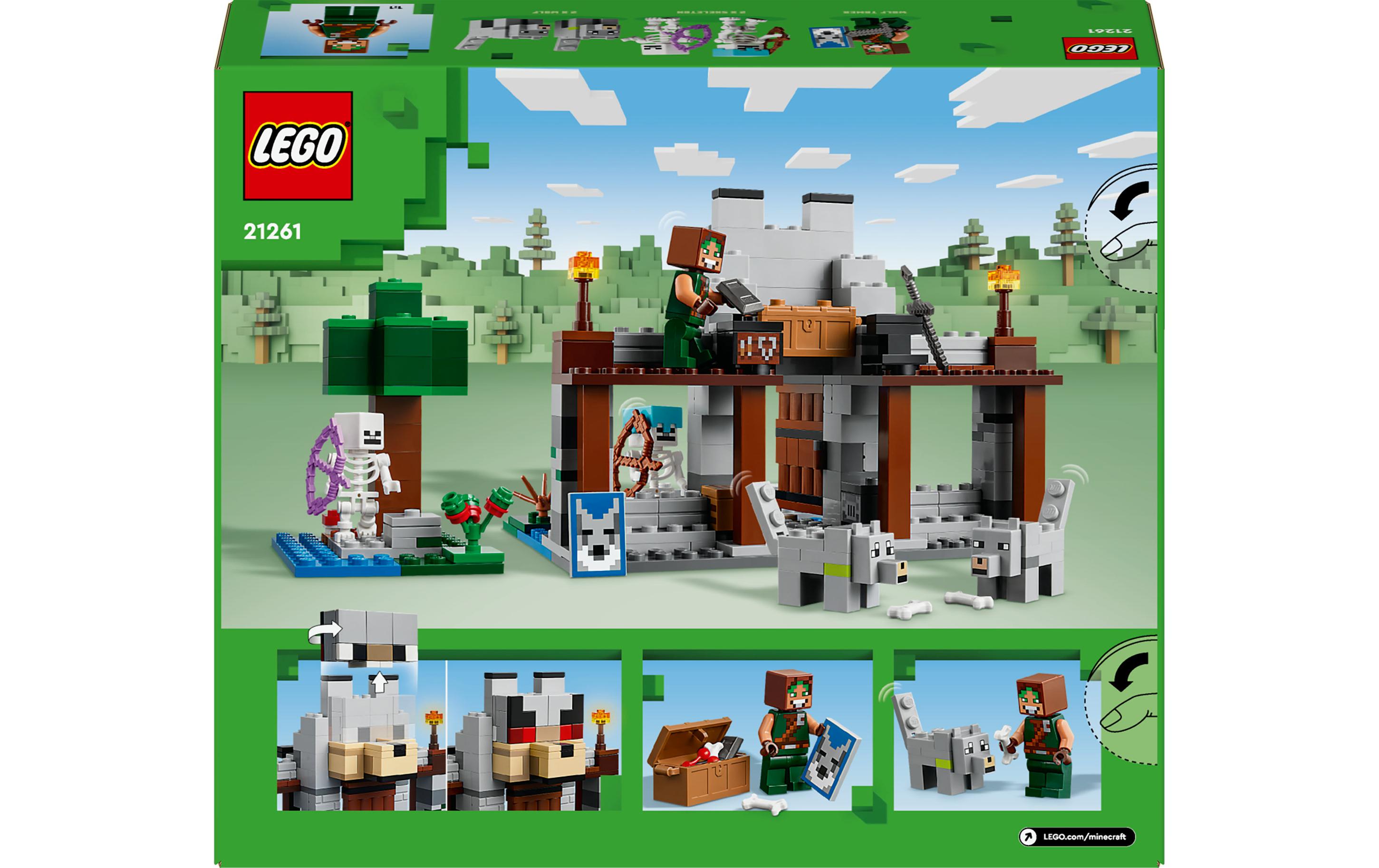 Minecraft Die Wolfsfestung 21261Spielset mit Festung, Wölfen, Skeletten und Ausrüstung
