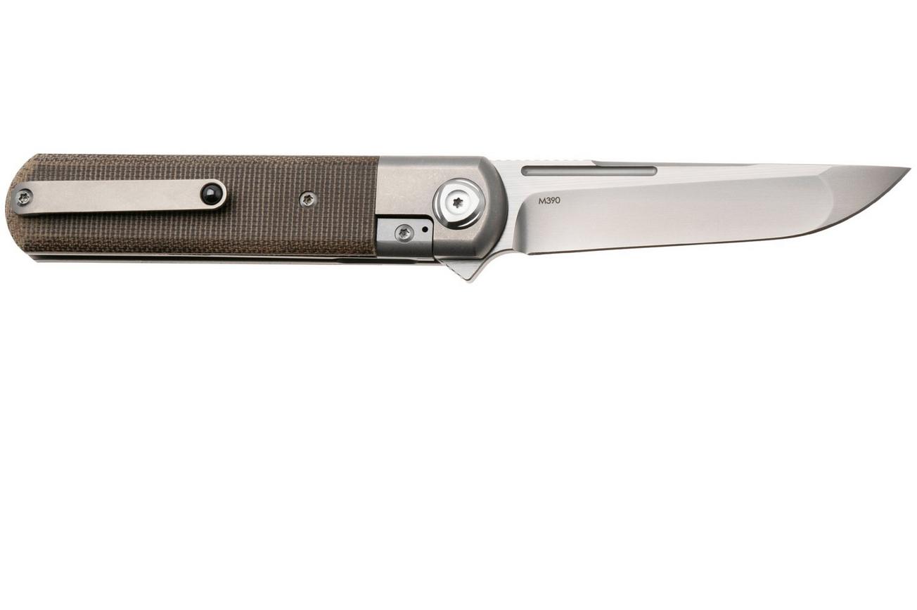 Liong Mah Tanto One, Bead Blasted M390, Green Micarta Titanium, zakmes