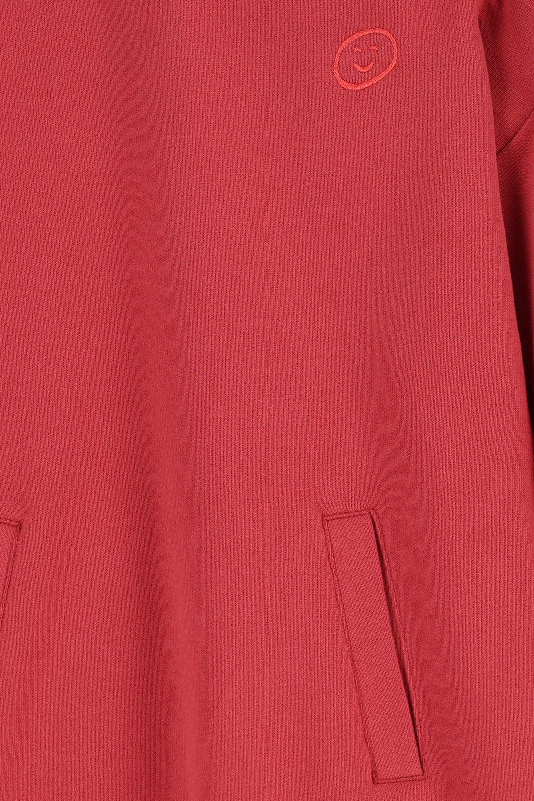 Rode sweater jurk met pofmouwen
