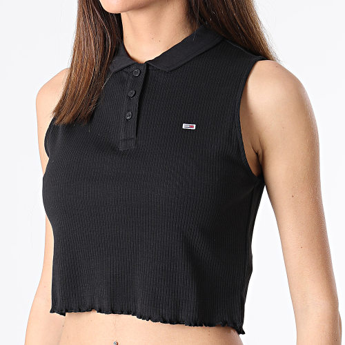 Polo Sans Manches Femme Crop 2532 Noir