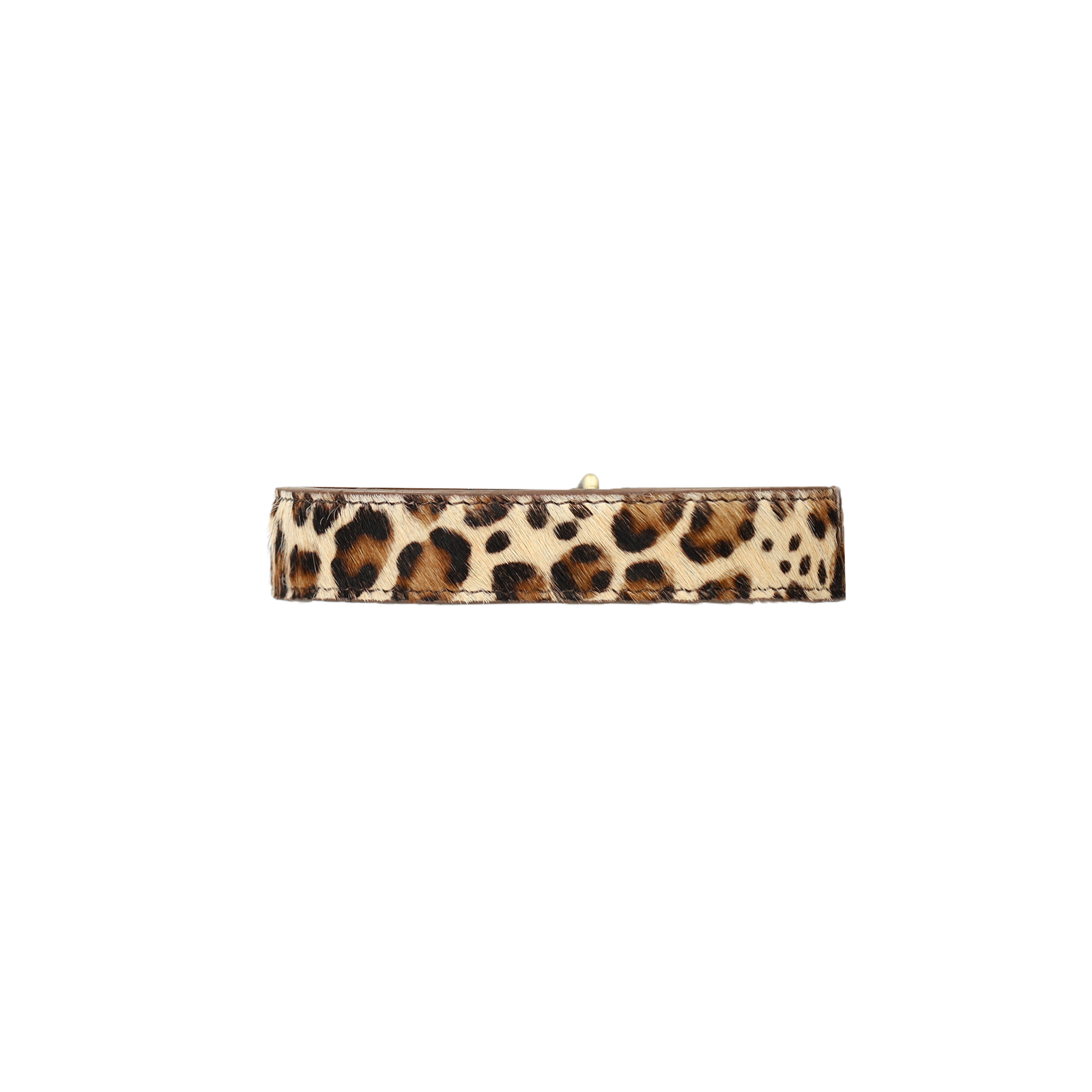 Bruine leren leopard honden halsband - S/M/L