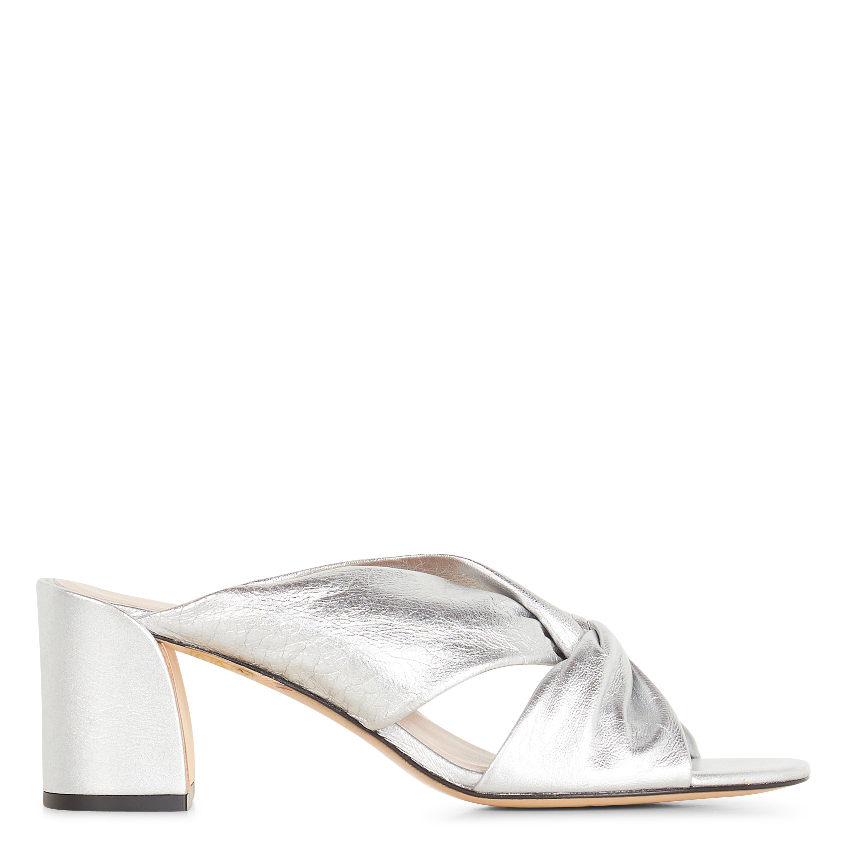 DARIA - Mules à talon en cuir | Argent