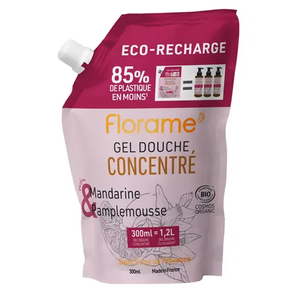 Florame Eco-Refill Gel de Banho Concentrado com Tangerina e Toranja Orgânicas 300ml