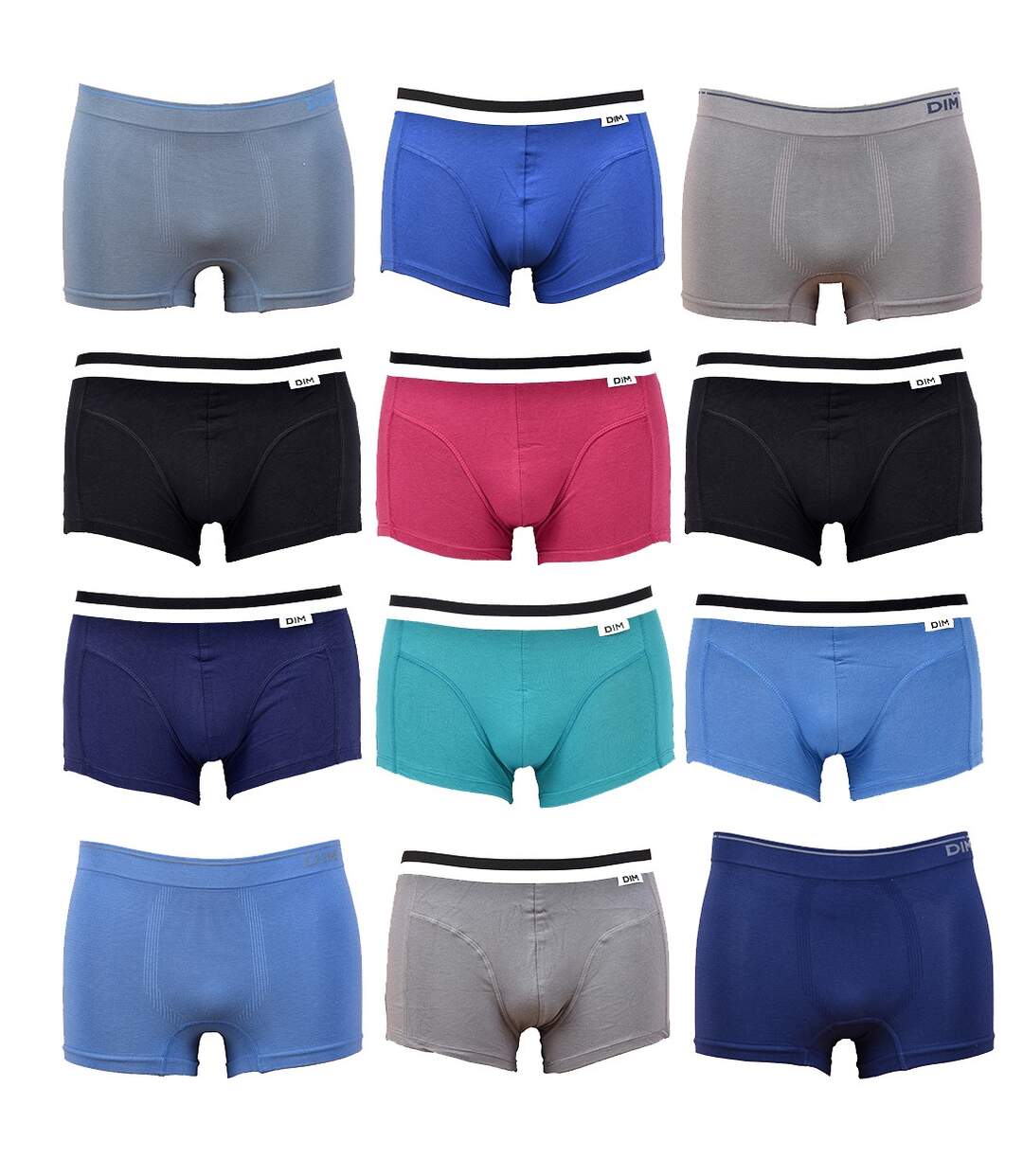 Boxer DIM Homme en coton stretch ultra Confort -Assortiment modèles photos selon arrivages- Pack de 6 Boxers