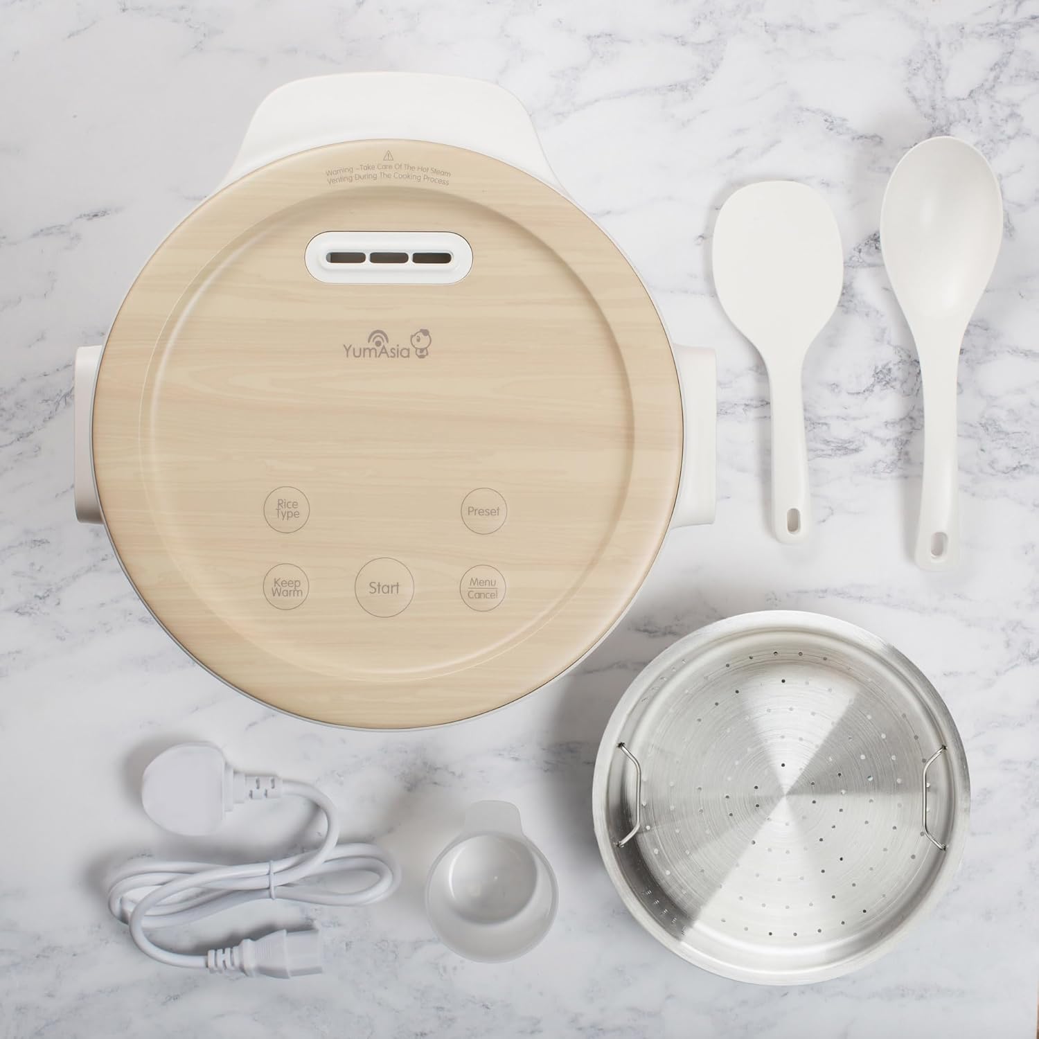 Yum Asia Fuji Reiskocher mit Induktions-Heizung (IH) und Keramikschüssel (5 Tassen, 1,0 Liter), 7 Reiskochfunktionen, 5 Multicooker-Funktionen, LED-Anzeige, 220-240V