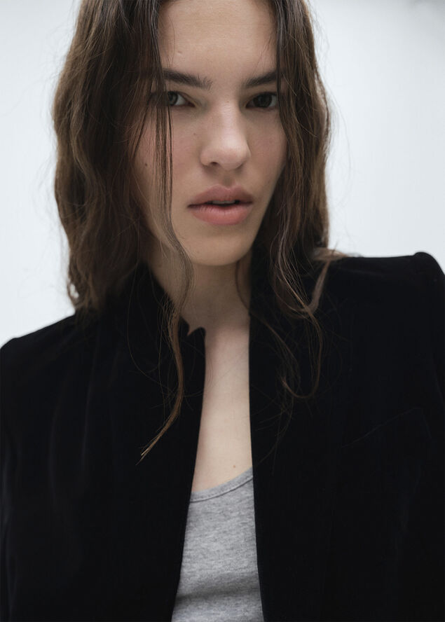 MANGO BLAZER. -- COMBI Black
