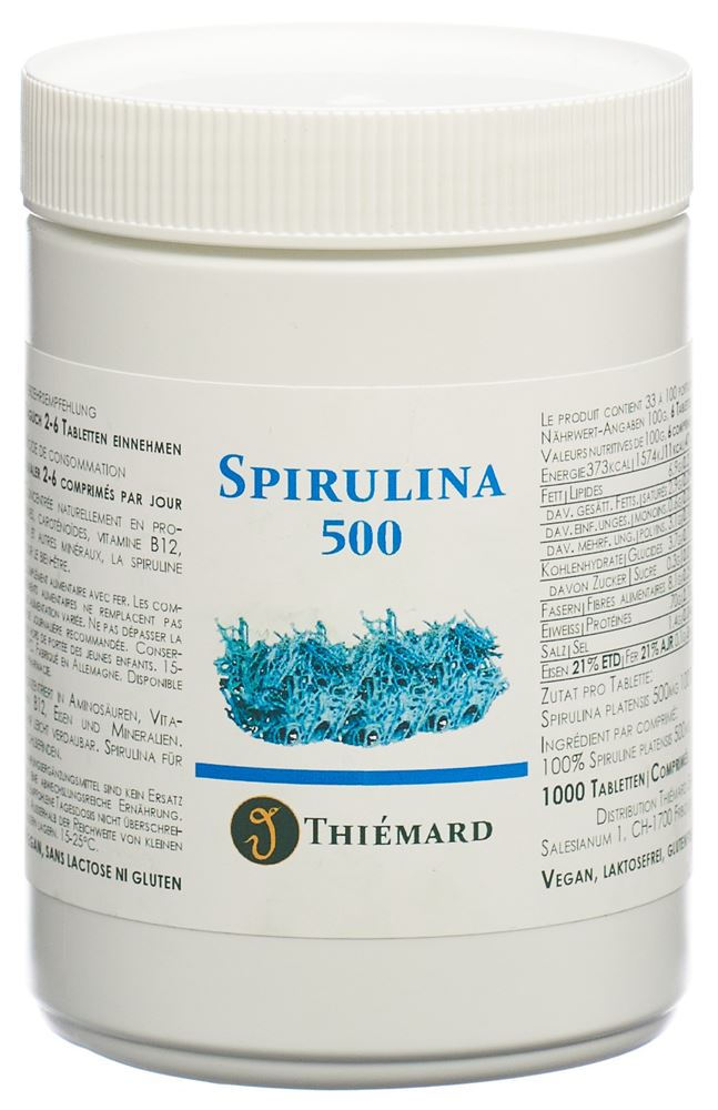 Thiémard Spirulina 500 mg<br>1000 Stück, Tablette