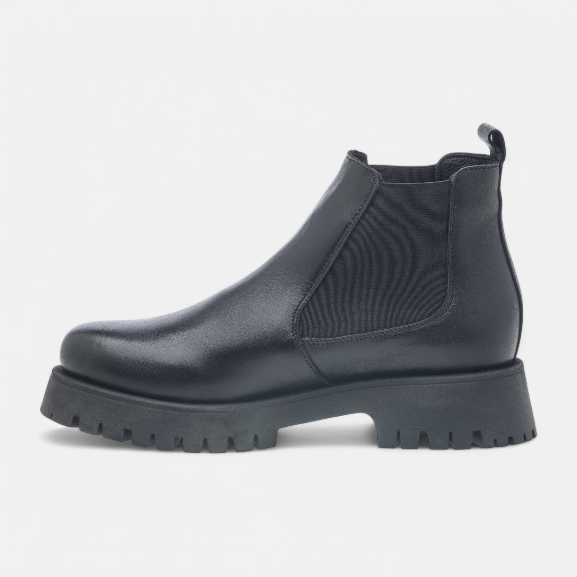 Boots chelsea Femme en cuir noir