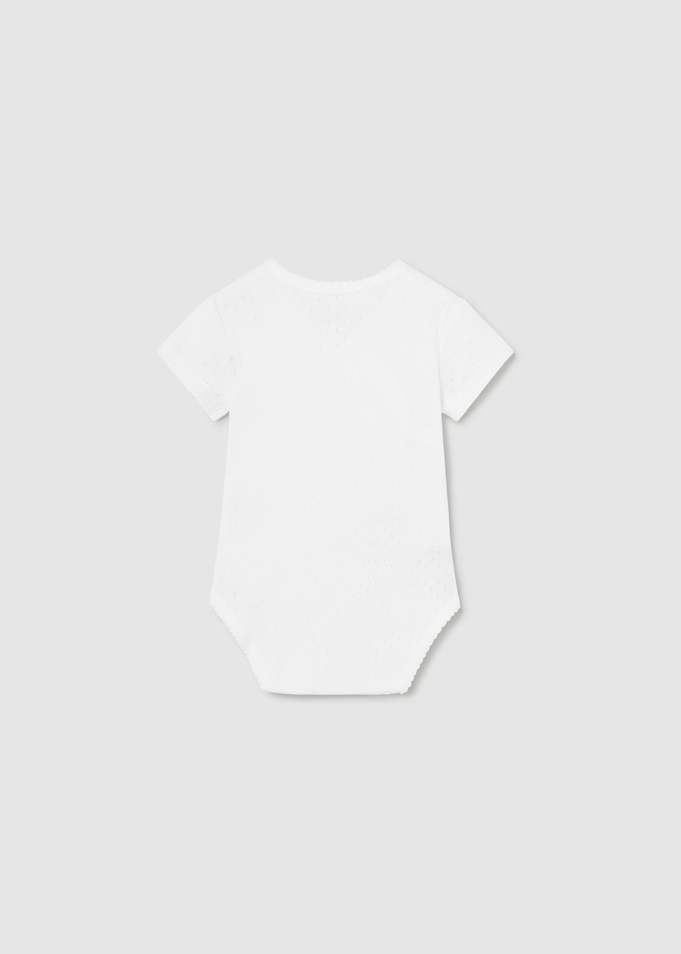 Body de algodão Better Cotton para recém-nascido com detalhes vazados, branco