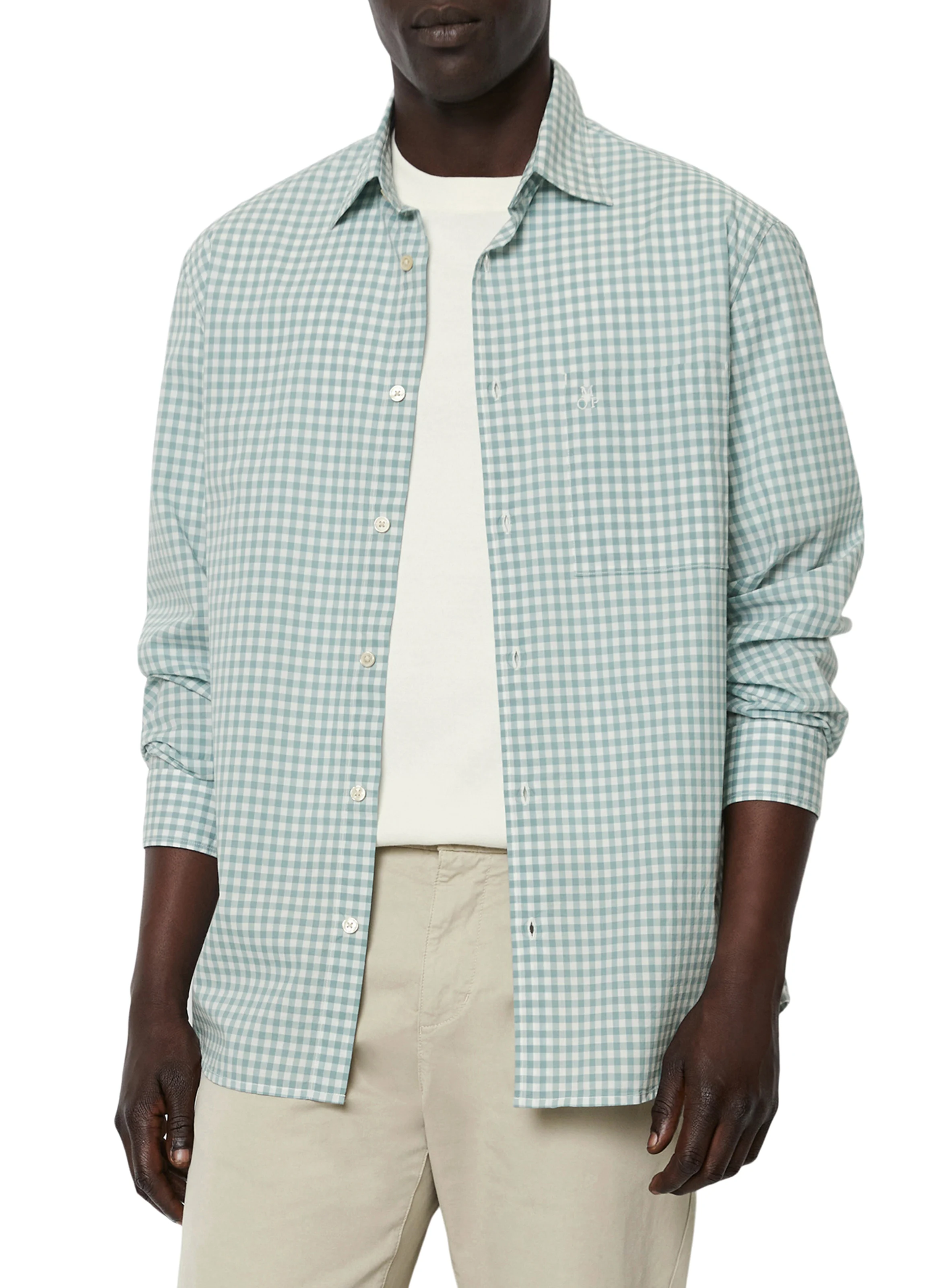 Chemise col classique en coton bio | Bleu