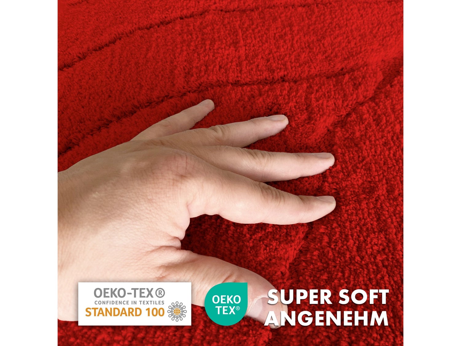 Maris badmat - Zachte badmat met bladtextuur - Rood / 40 x 60 cm