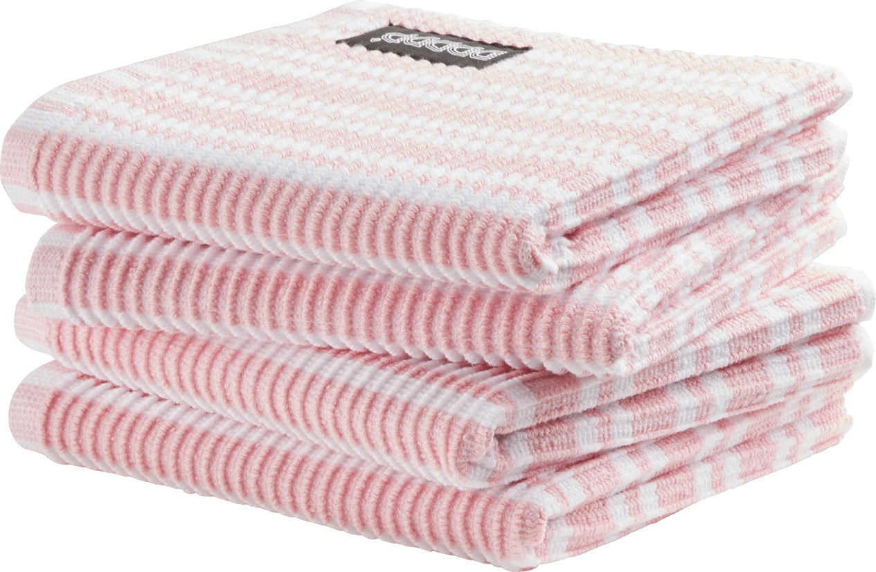 DDDDD vaatdoek Classic Clean roze / wit30 x 30 cm