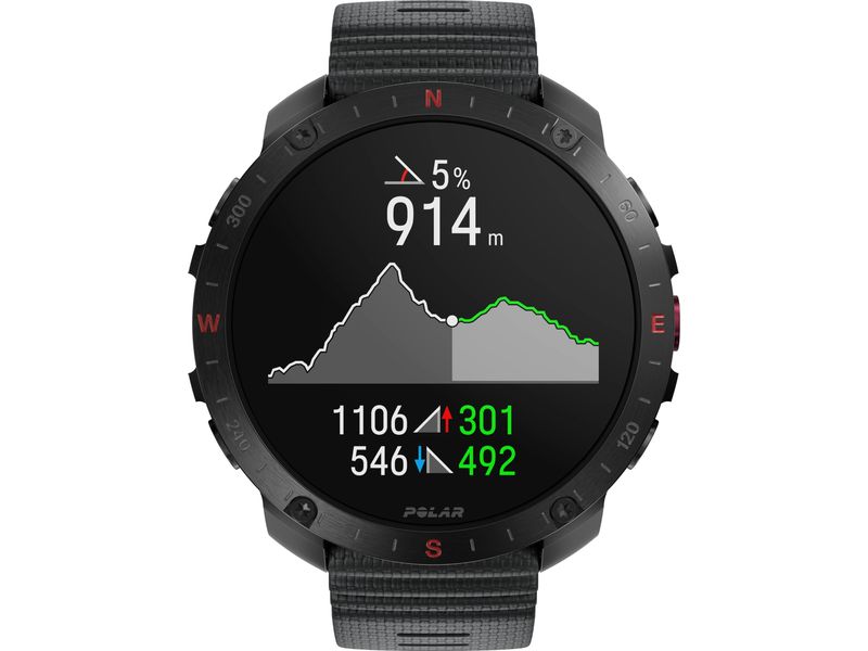 POLAR GPS-Sportuhr Grit X2 Pro Night Black Sportuhr mit optischer Pulsmessung und Smartwatch-Navigation