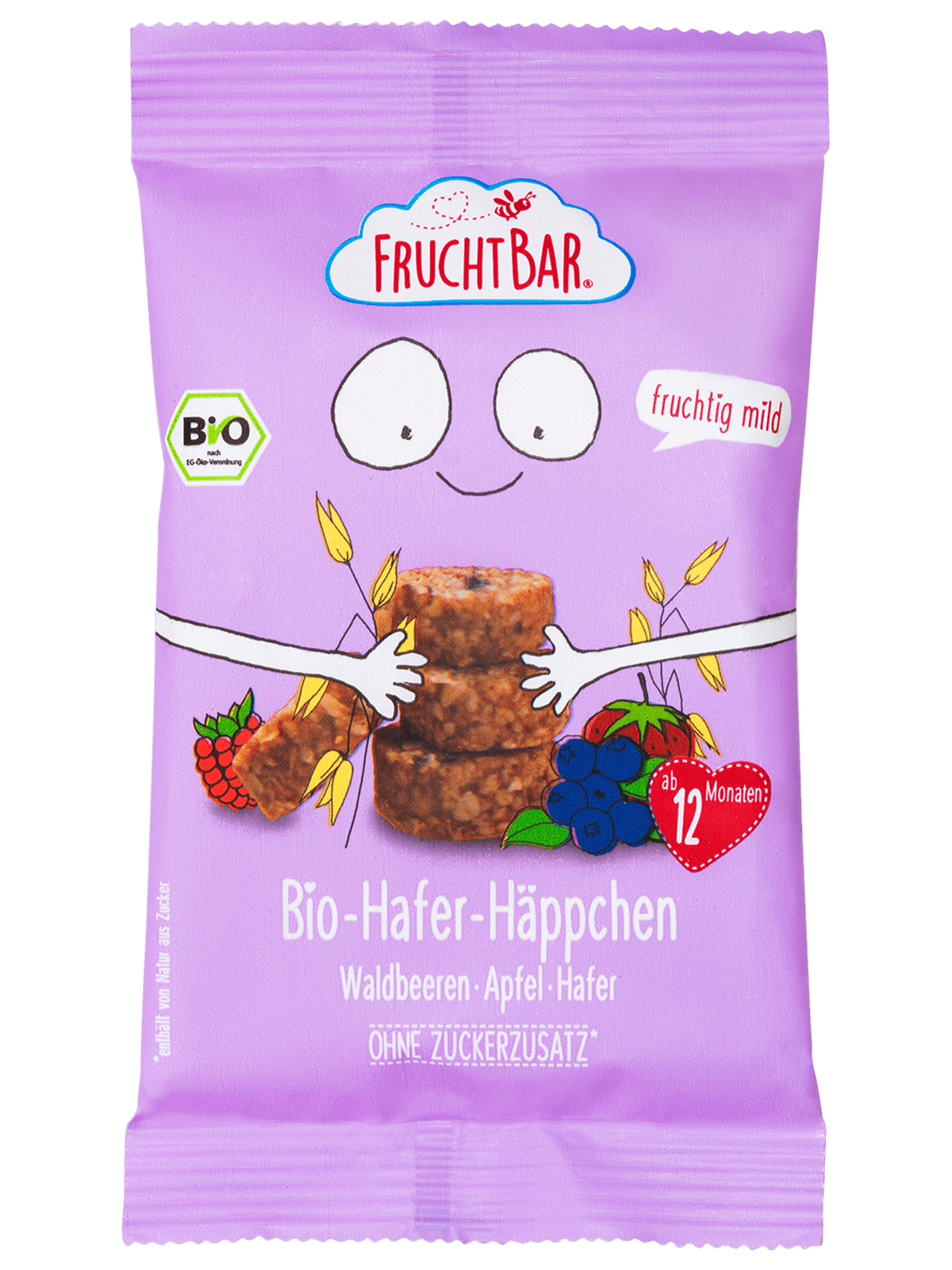 FRUCHTBAR Hafer Häppchen<br>40 g, Bio Waldbeeren Apfel Hafer