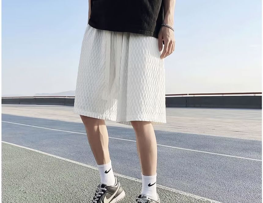 Urtishia - Wafel-sweatshort met trekkoord