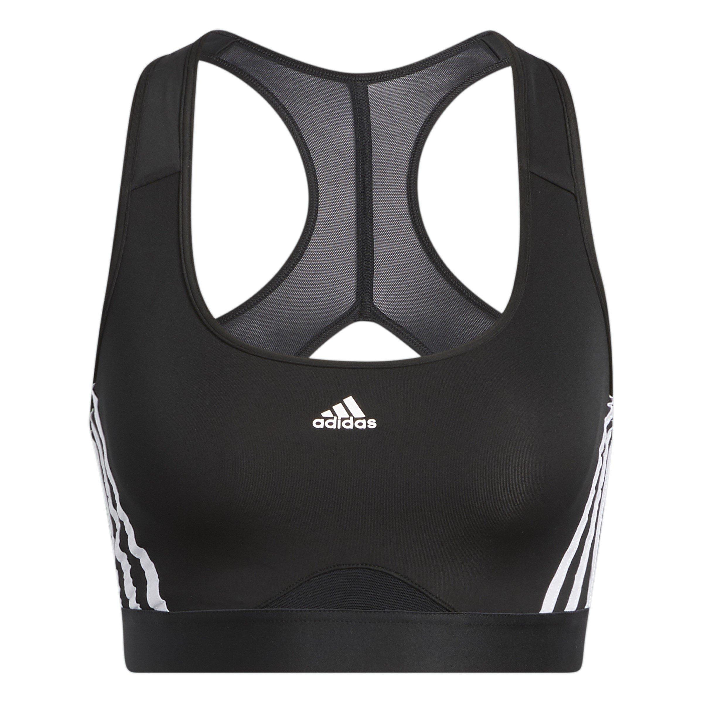 adidas Power React Three Stripes Womens Medium Support Sports Bra
