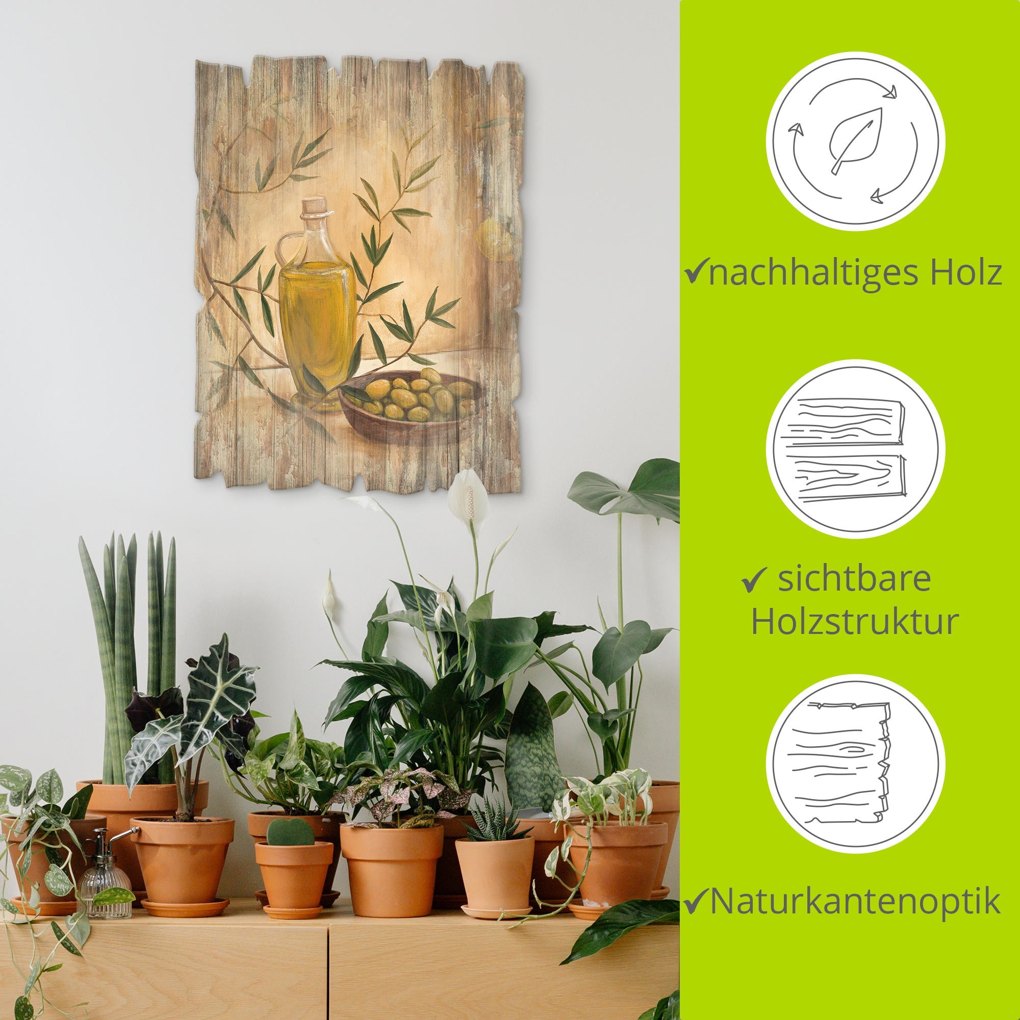 Artland Holzbild »Oliven und Zitronen« Arrangements 1 Stk. tlg.