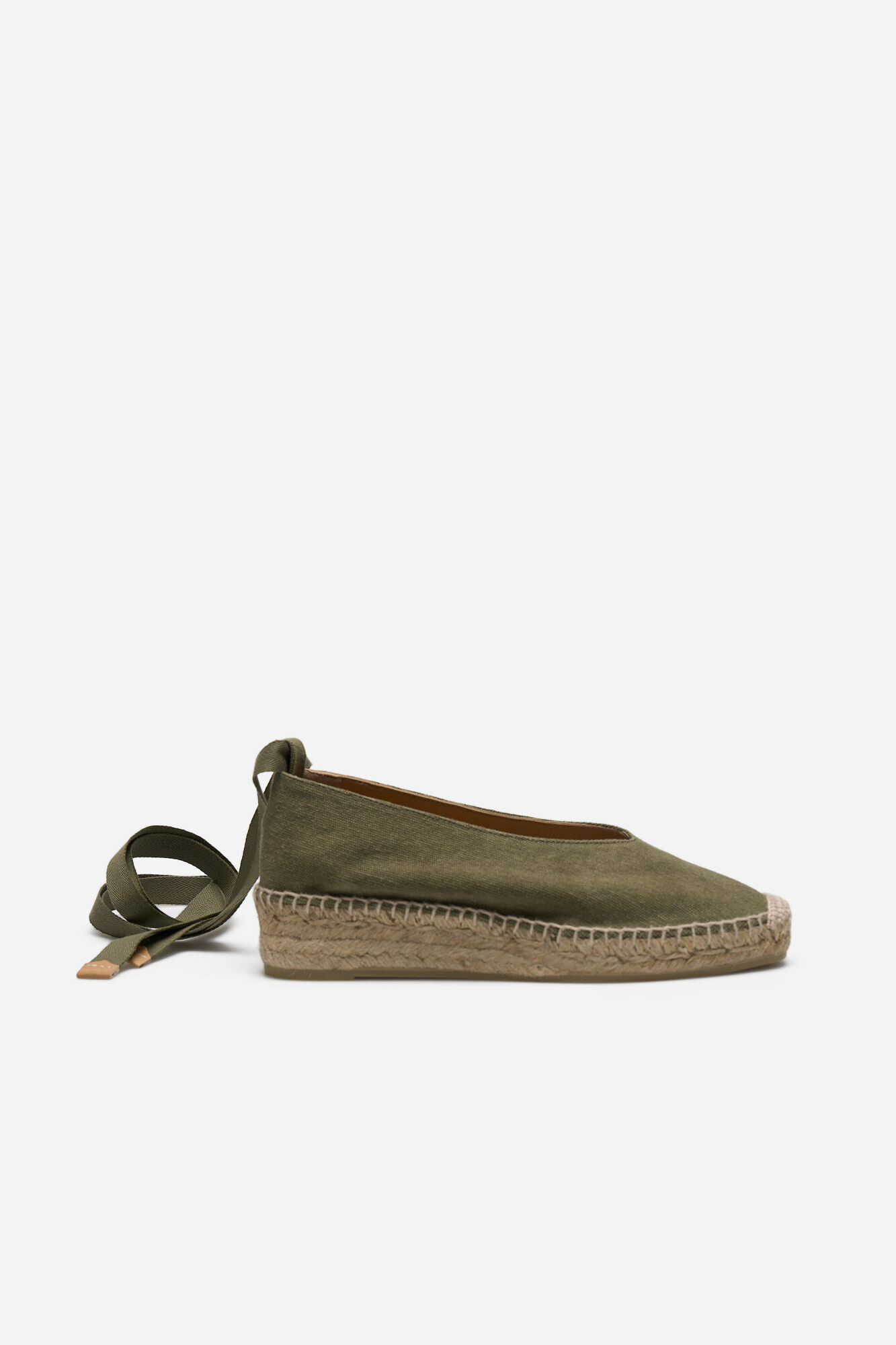 Alpargata com cuña Gea lona - Khaki