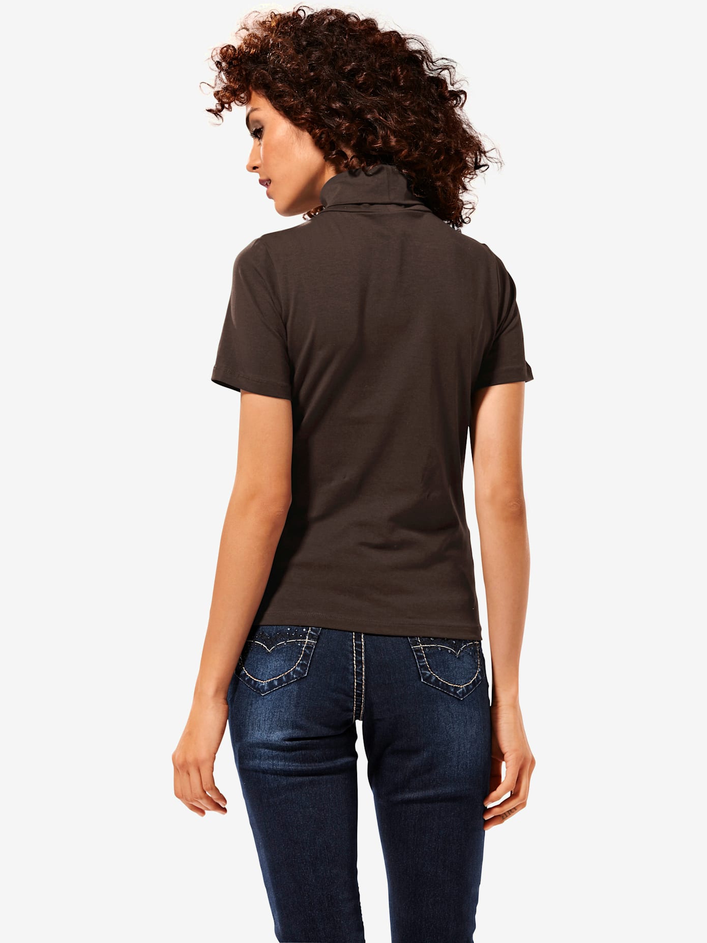 T-shirt col roulé basique facile à associer avec joli col roulé