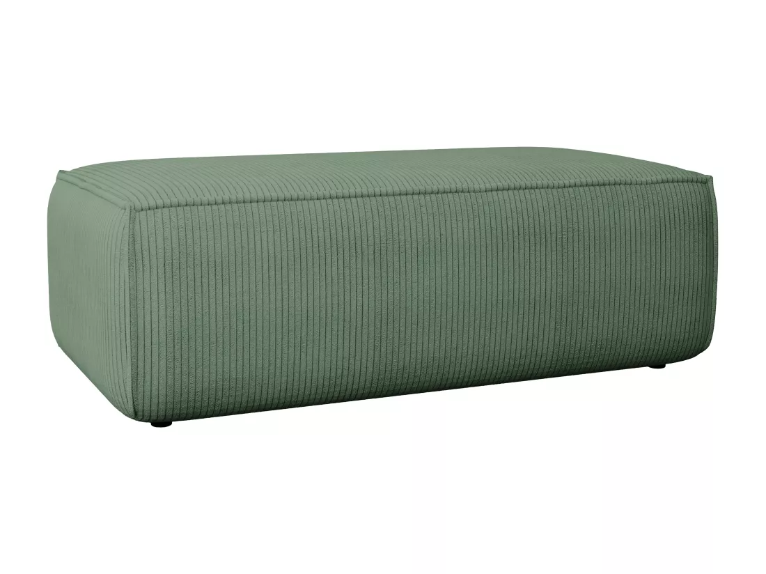Pouf en velours côtelé vert amande AMELIA