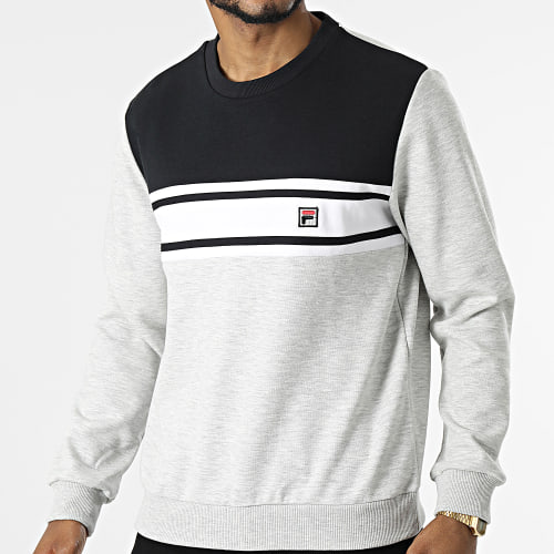 Sweat Crewneck Tricolore Bettolle FAM0072 Gris Chiné Noir