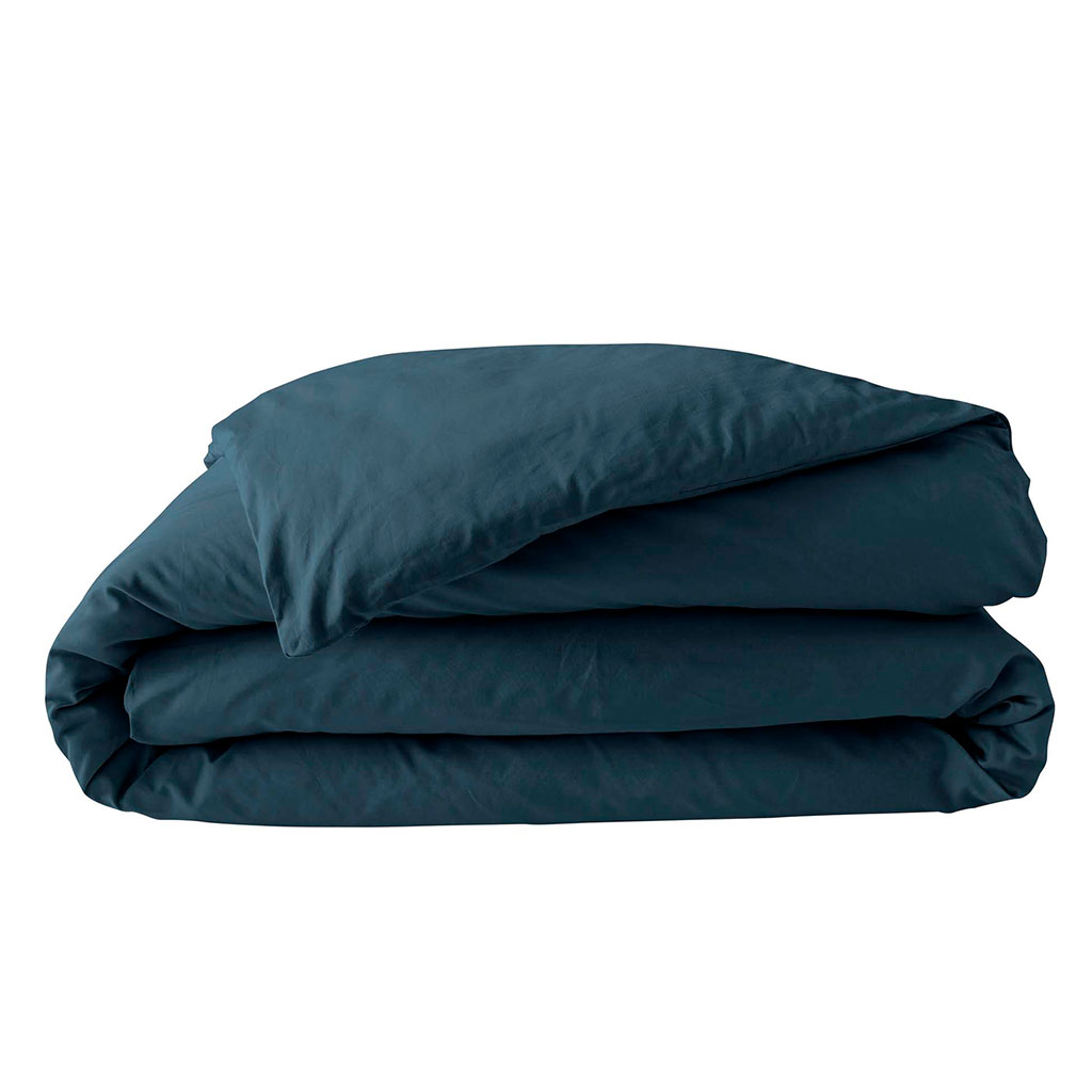 Housse de couette percale bleue 240x260cm
