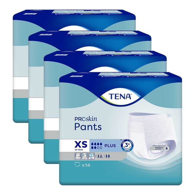 TENA Pants Plus XS Einweghosen bei Inkontinenz, 4X14 St