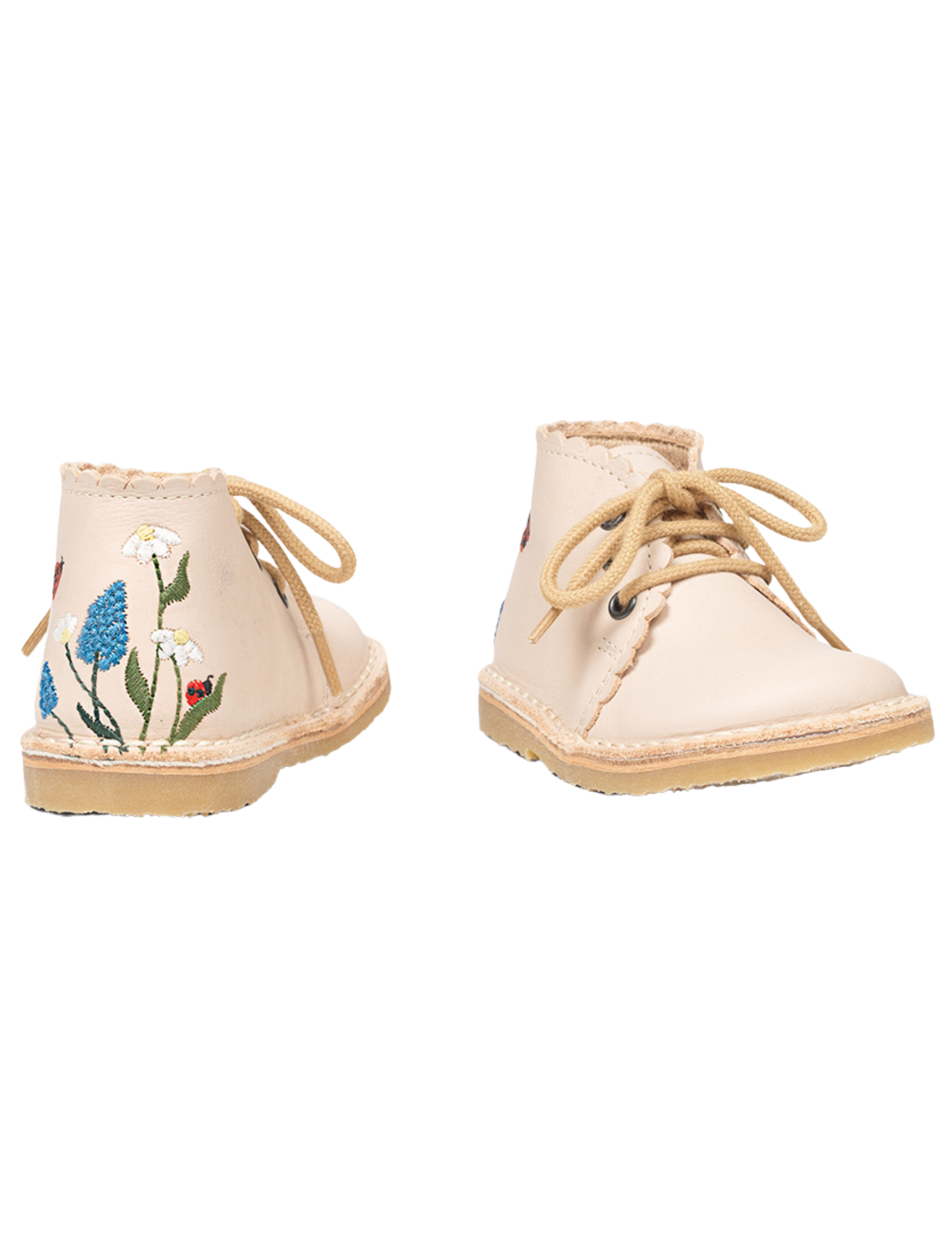 Ladybug Scallop Boot - Cream