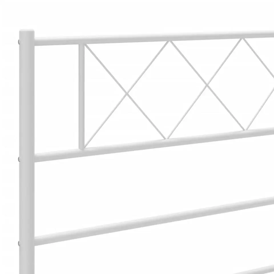 vidaXL - Metalen bed met hoofdbord - Wit - 120x200 cm
