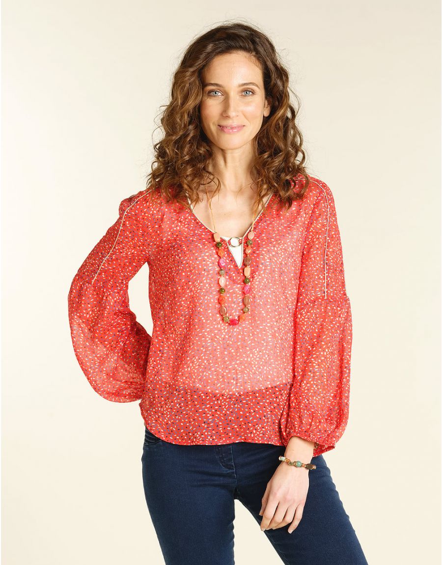 Blouse rouge en voile