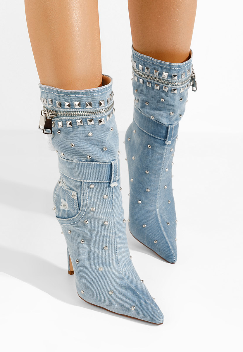 Bottines stiletto bleus Azzaro