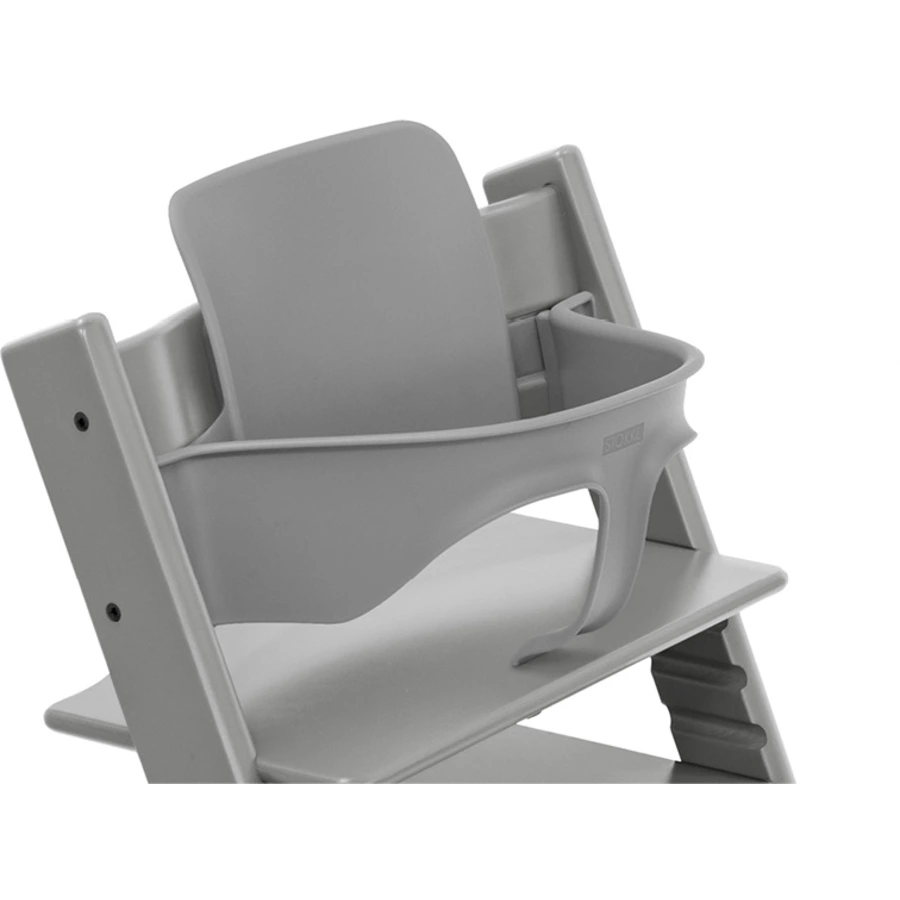 STOKKE® Mega Tripp Trapp® Set Hochstuhl Buche Storm Grey inkl. Newborn Set™ Grey und Baby Set Storm Grey