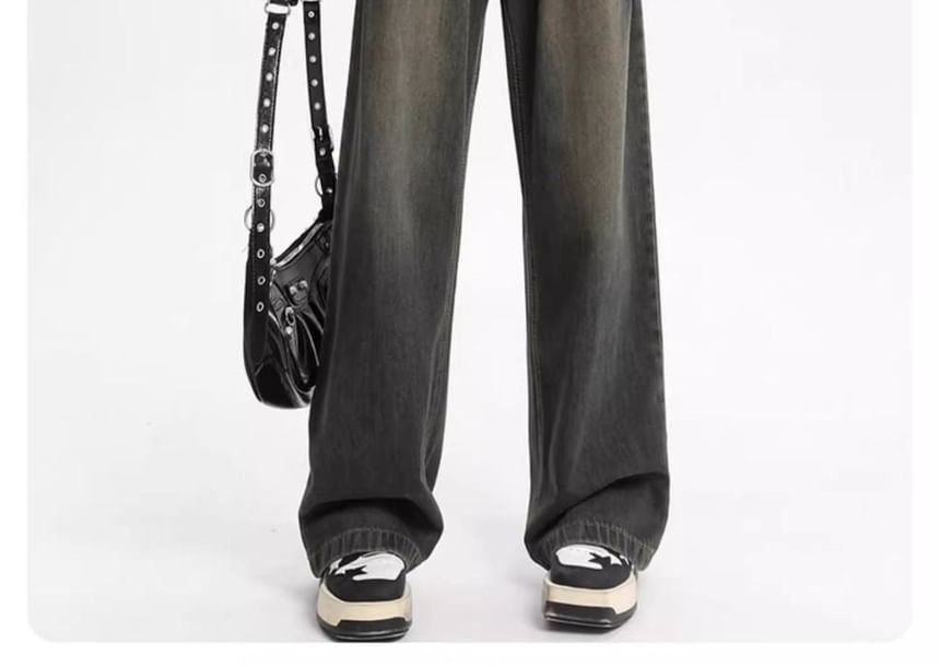 Notica - High Rise Washed Wide Leg Jeans