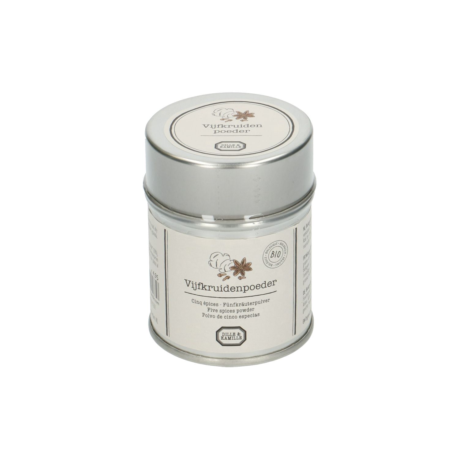 Vijfkruidenpoeder, biologisch, blikje, 45 g