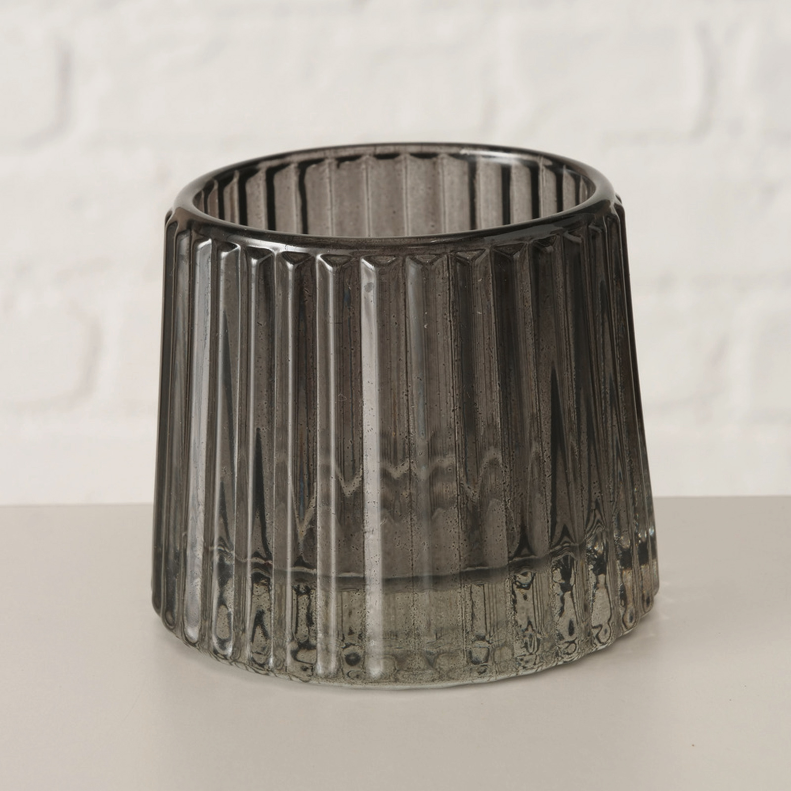 Teelichthalter - grau - sortiert - 7 cm hoch