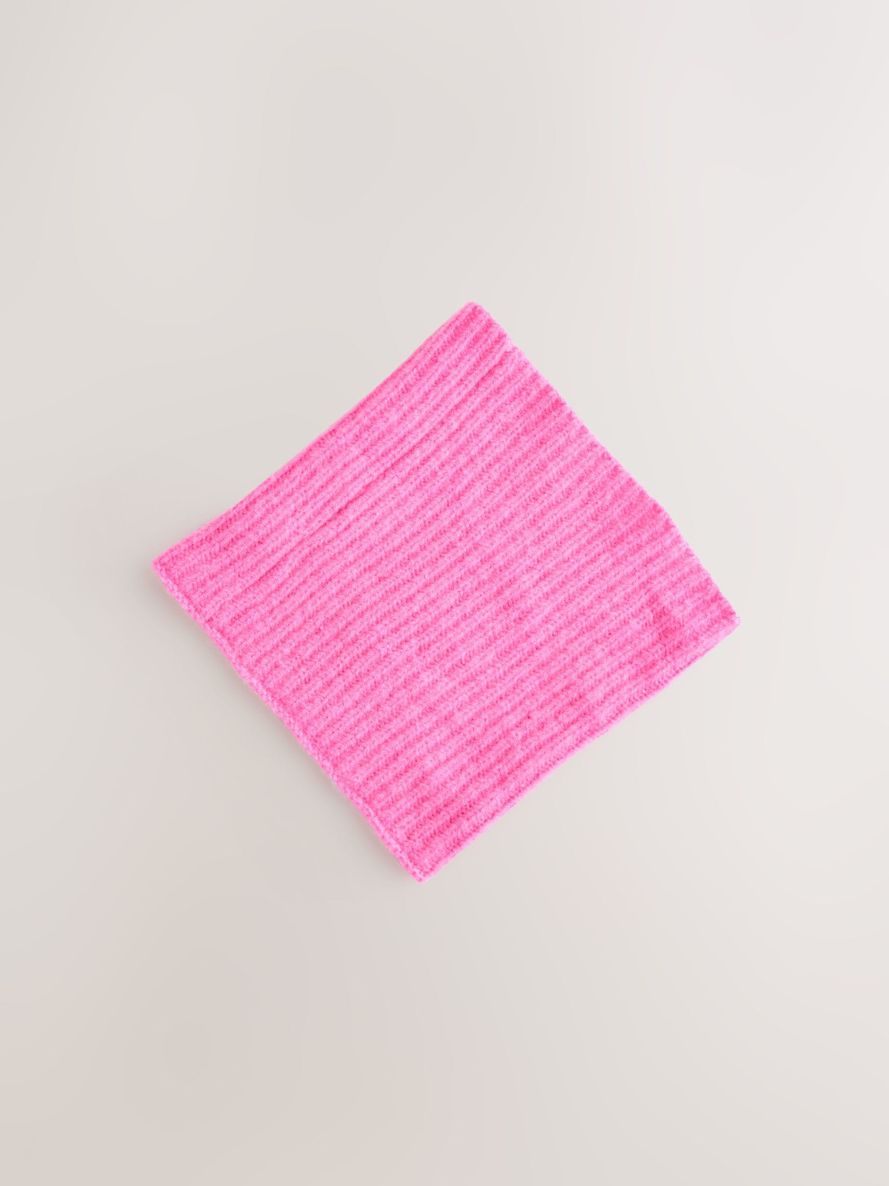 Roze bloemetjes - Chunky ribgebreide colsjaal (1-16jr)