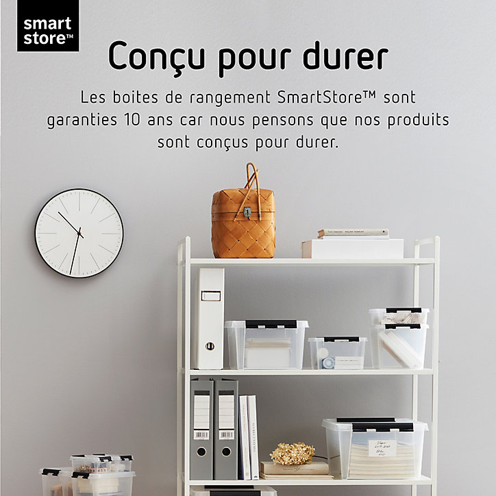 Boîte de rangement 14L empilable SmartStore Classic 15 Orthex P. 40 cm transparent avec 6 compartiments